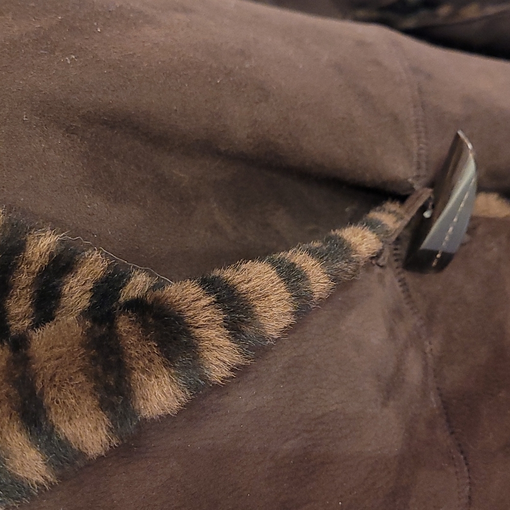 ARMANI COLLEZIONI reversible zebra print shearling jacket - Picture 5 of 11